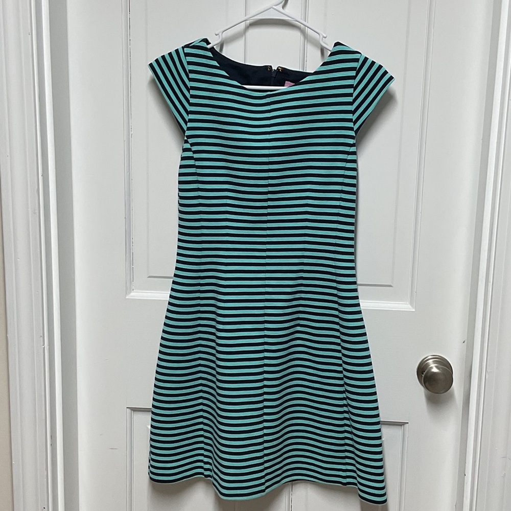Lilly Pulitzer Teal and Navy Striped Dress